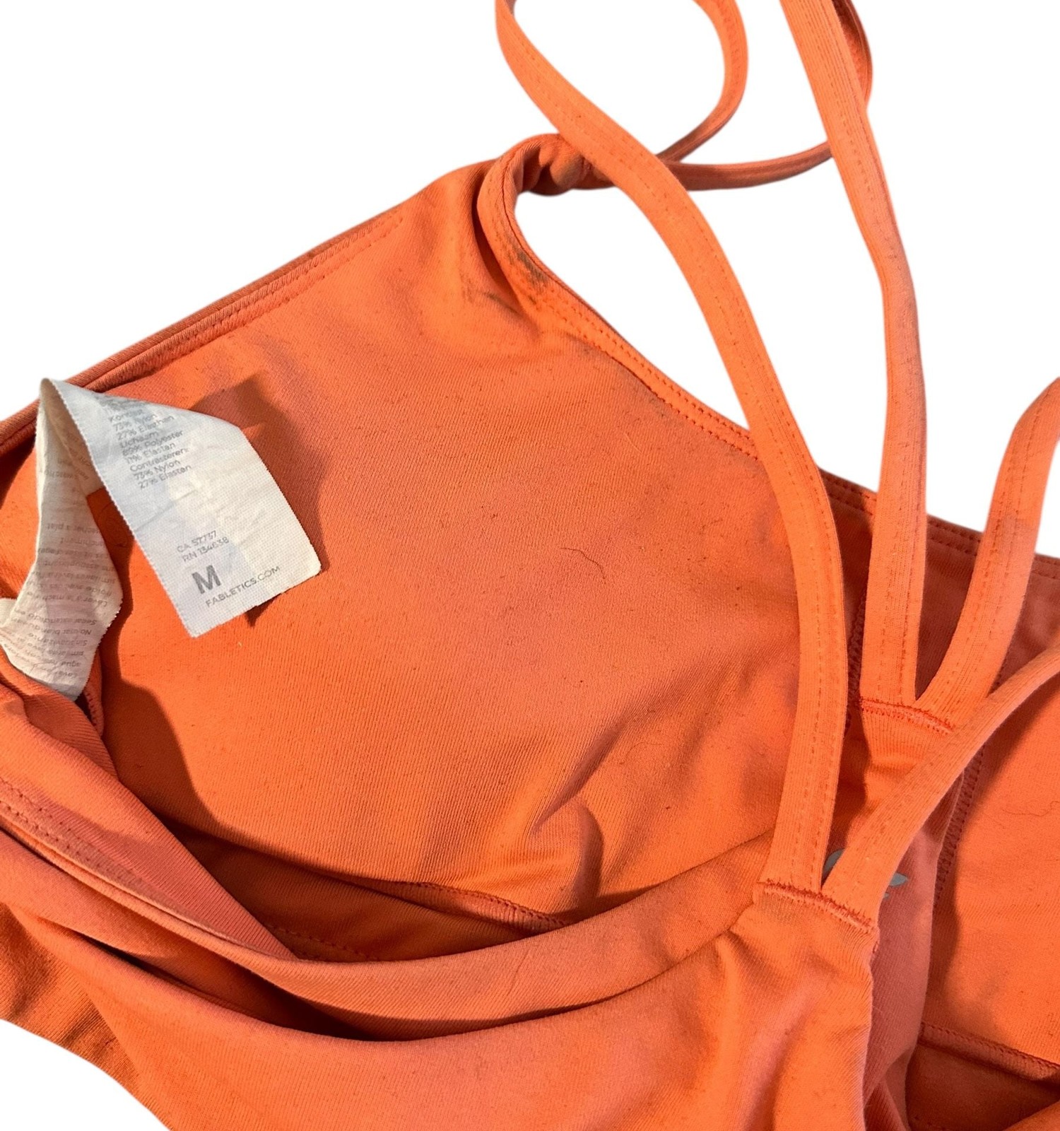 Fabletics Orange Medium Support Strappy Back Spor… - image 5