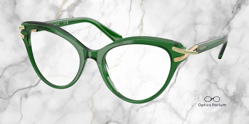 Gafas para mujer SWAROVSKI SK2030 1064 transparentes verdes lentes de demostración 55 mm Foto 2 de 3