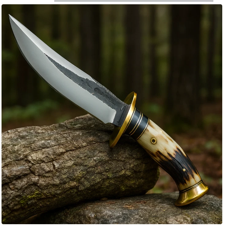 Handgefertigt D2 Survival Bowie Messer Knife Jagd EDC Campingmesser Hirschgeweih - Bild 3 von 4