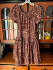 NWT NEW J. Crew Drop-Waist Cotton Poplin Mini Dress in Mocha Floral 8