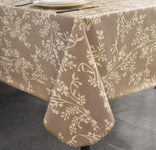 Vinyl Tablecloth with Flannel Backing - Waterproof, Oil-Proof, Easy to Clean ...