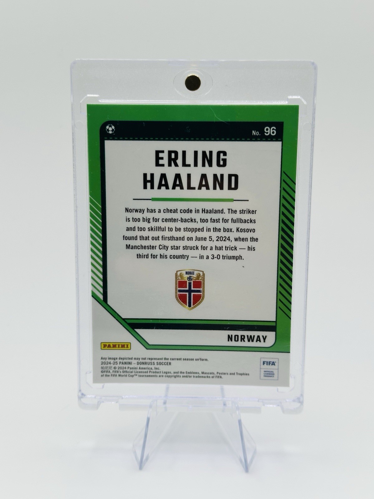 Panini 2024-25 Donruss FIFA Optic Erling Haaland Norway Holo Prizm #96 view 2