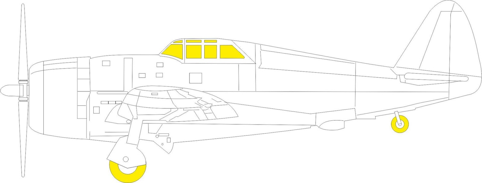 Eduard EDEX881 1:48 P-47D Thunderbolt Razorback TFace Mask