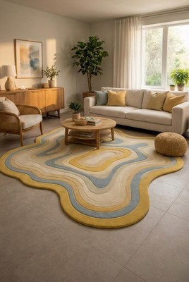 Handmade Rug | Irregular Rug | Wool Rugs | Living Room Rug | Tufted A423