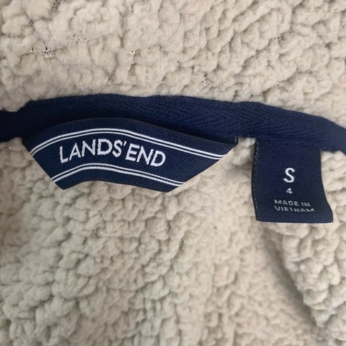 Lands' End Size S (4) Boys Sherpa Lined Full Zip Hooded Jacket Green Camo Print - Picture 8 of 8