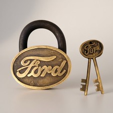 Vintage Automotive 1903 Cast Iron Lock with Keys