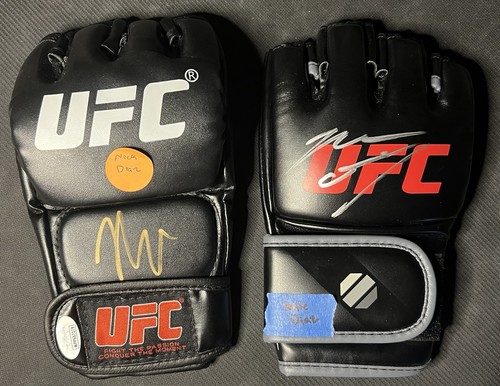 Nate Diaz & Nick Diaz autographed UFC Gloves! Diaz Brothers! - Picture 2 of 2