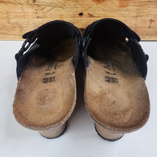 Birkenstock Papillio Bauchtasche Anthrazit Leder Clog Keilabsatz in Schwarz Größe 40 - Bild 15 von 20