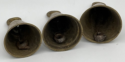 Vintage Etched Bells Lot Of 12 Brass Metal Bells Various Sizes 1.5” to 3” - Picture 6 of 12