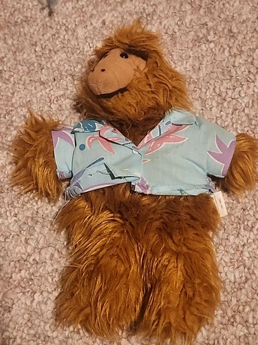 1988 ALF Alien Plush Hand Puppet Doll Hawaiian Shirt Vintage 80s TV Toy 11 in.