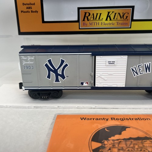 MTH RailKing 30-74179 MLB New York Yankees Boxcar New O O-27 Gauge Baseball - Picture 4 of 14