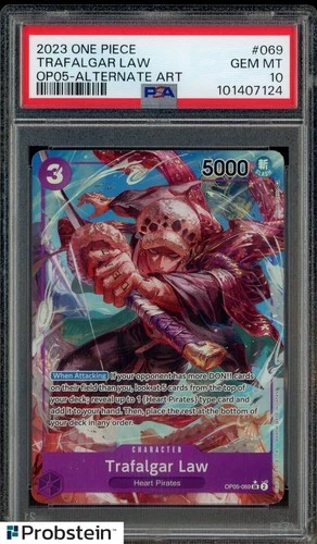 2023 One Piece OP05 #069 Trafalgar Law Alternate Art PSA 10 GEM MINT