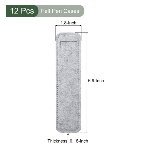 12 Pack Felt Pen Case, Sleeve Pouch Holders Mini Pocket for Office(Gray) - Picture 2 of 5