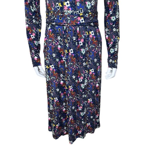 Boden Womens Abigail Jersey Knit Dress US 6L 6 Long Floral Pockets Gray Multi - Picture 5 of 10
