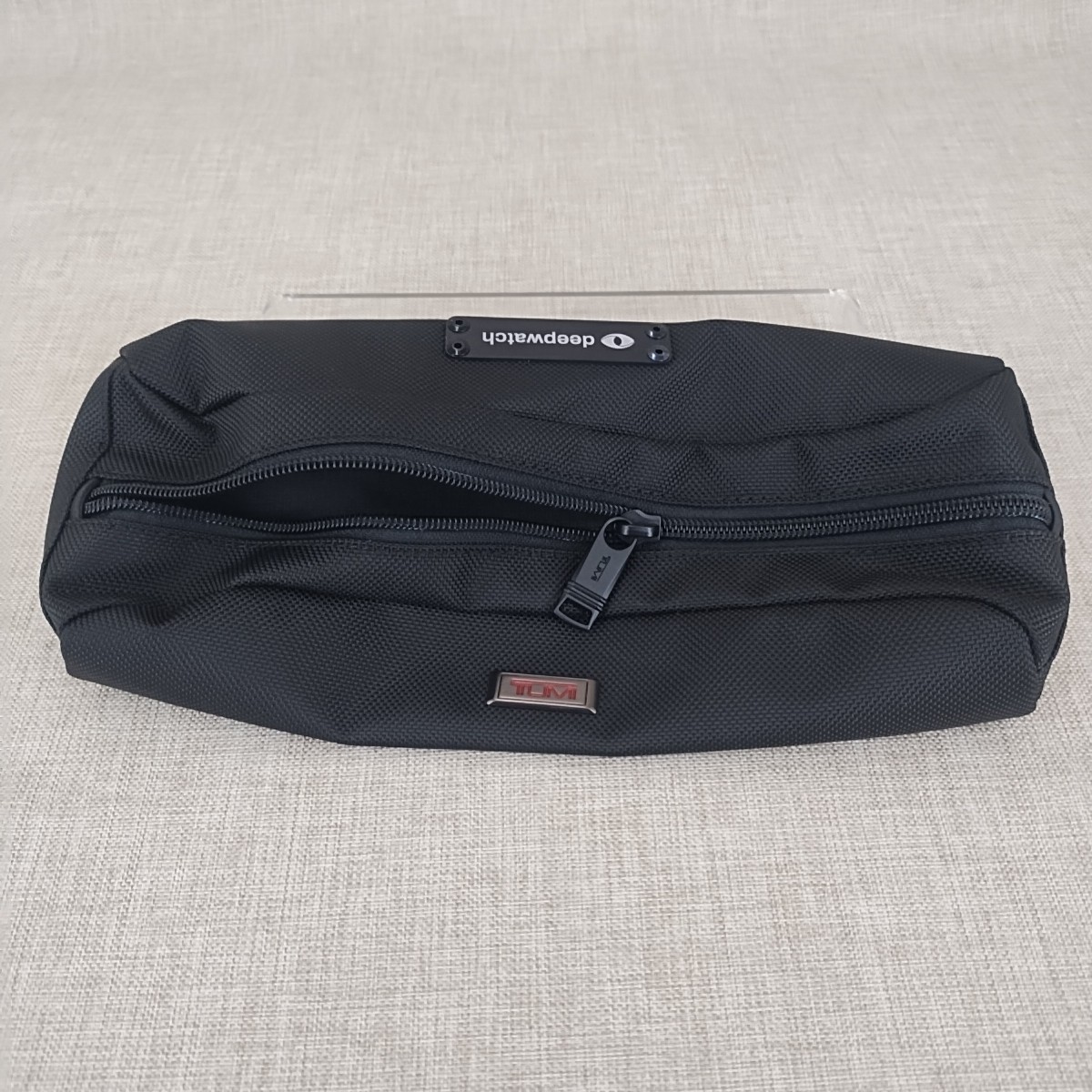 TUMI Deepwatch Black Ballistic Accent Zipper Accessory Cord Travel Pouch NWOT