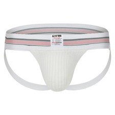 GYM Mens Old School Jockstrap with 2" Waistband White, Medium Medium, White
