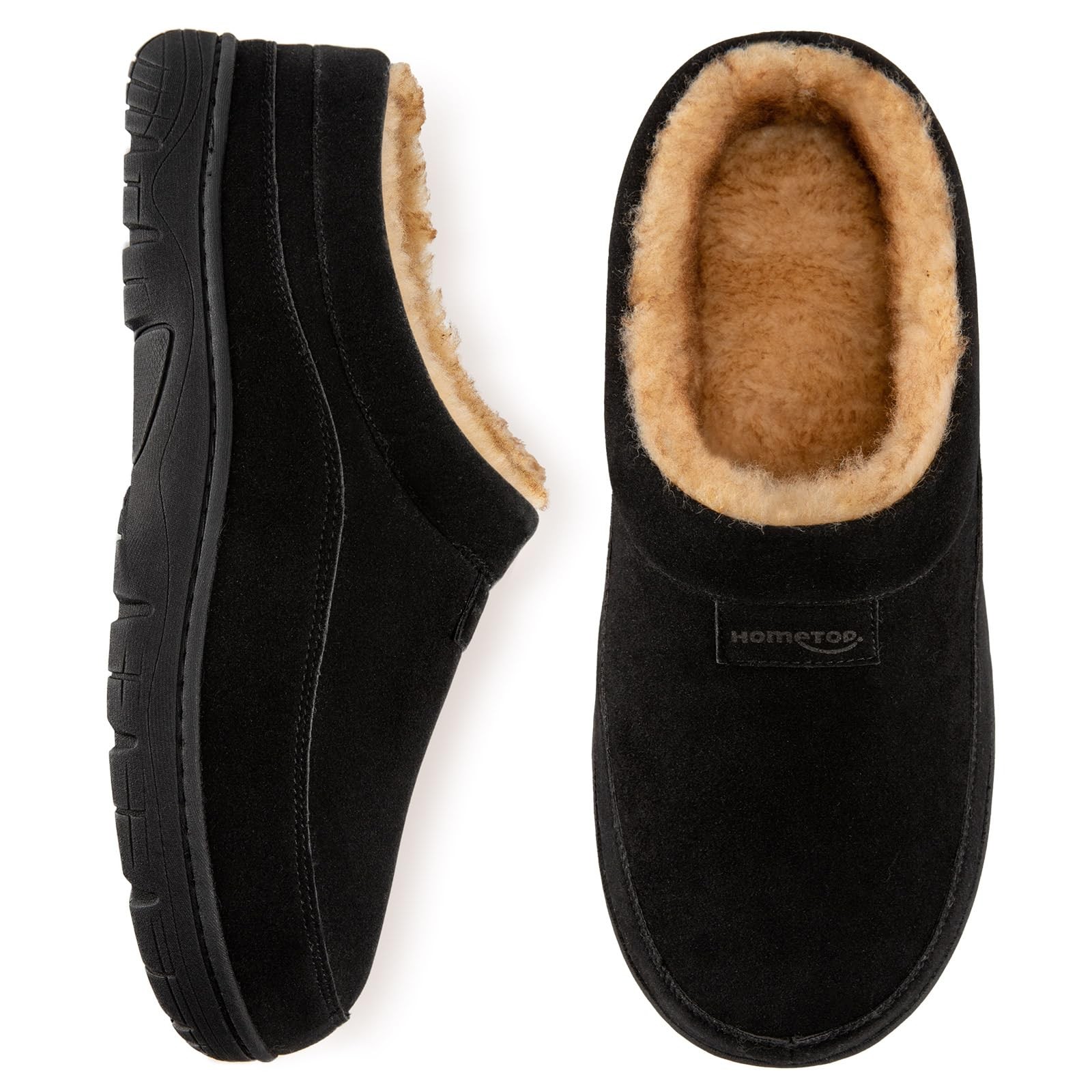 Men's Moccasin Slippers Soft Warm Non-slip Memory Foam Indoor House Shoes wit...