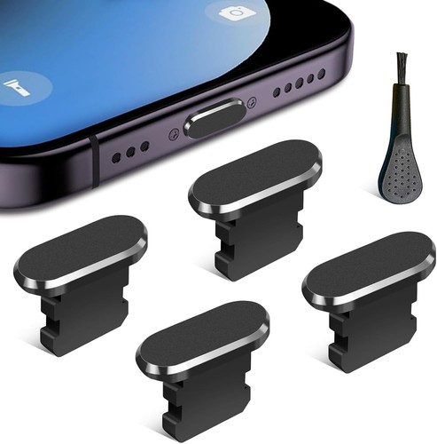 Anti Dust Plug for iPhone, 4 Pack iPhone Cover Charging Port black