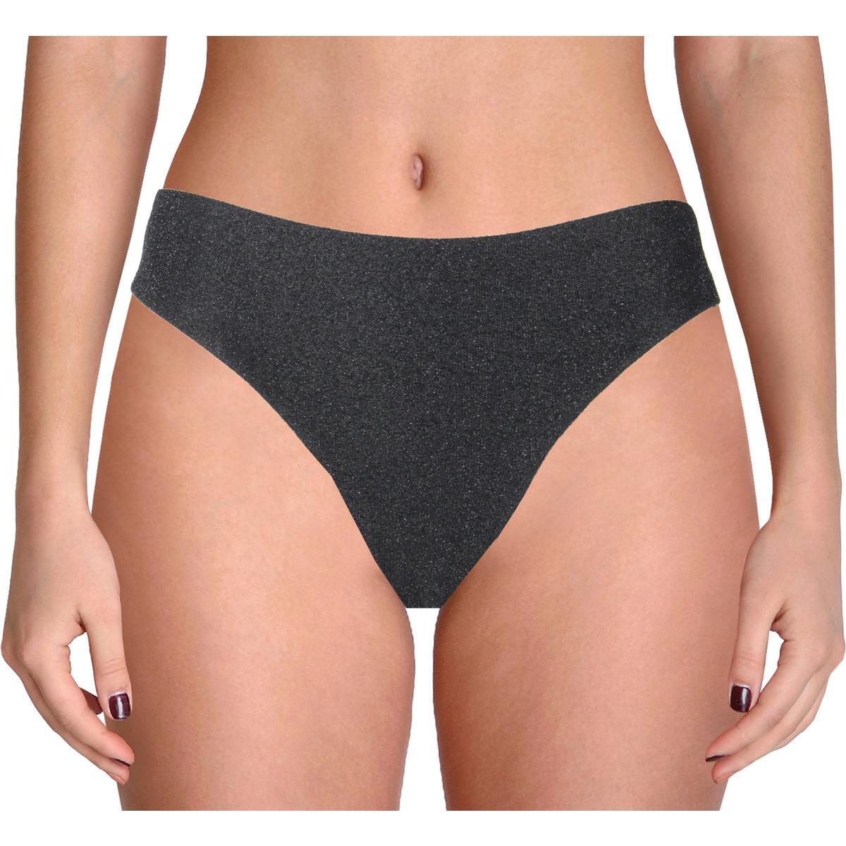 Bebe Женские черные текстурированные плавки с блестками, разделяющие низ, XL BHFO 7957