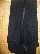Mens Used Black Onyx with black on black stripe Tuxedo Trousers Adjustable
