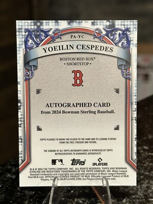 2024 Bowman Sterling YOEILIN CESPEDES #/99 SPECKLE AUTO Prospect 