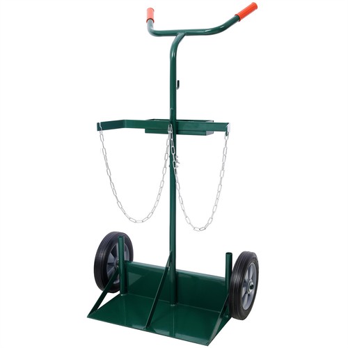 Welding Cylinder Hand Truck with 10-inch Solid Rubber Wheels 440lbs Capacity - Picture 8 of 10
