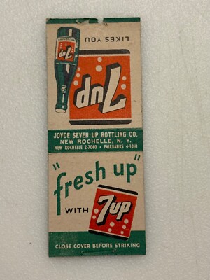 Vintage Matchbook Cover Fresh Up With 7Up Soda 7-up Likes You