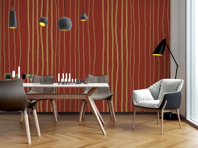 3D Gold Stripe ZHUA010 Wallpaper Wall Mural Self-adhesive Kasumi Loffler Zoe