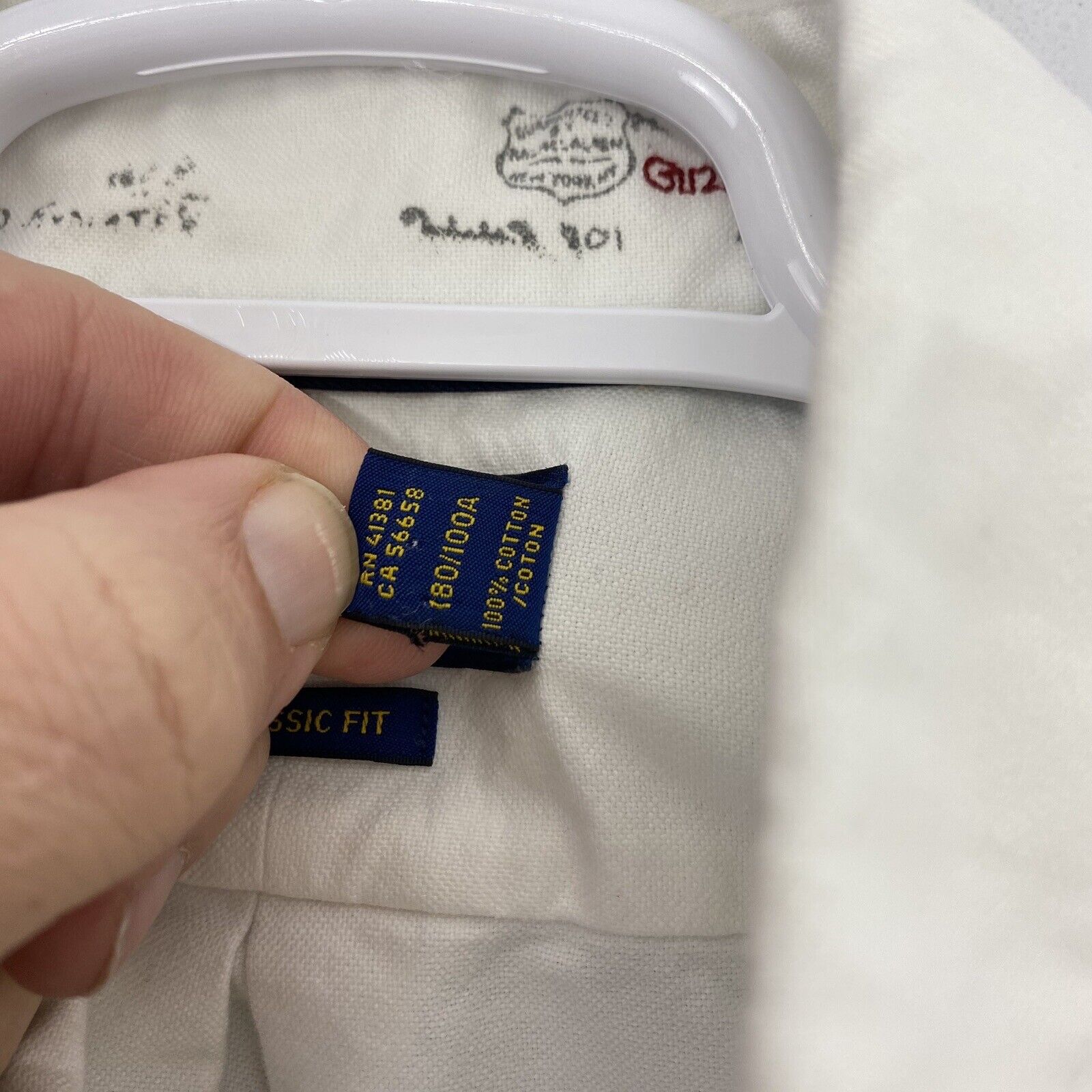 Ralph Lauren Shirt Men Large Solid White Cotton S… - image 9