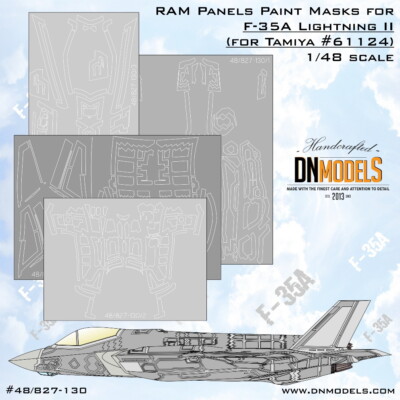 DN 1/48 F-35A Lightning II RAM Panels Paint Masking for Tamiya #61124