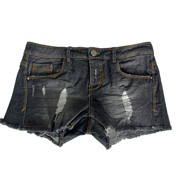 Terranova Denim Shorts Women’s M Grey Distressed Raw Hem Button Fly Casual