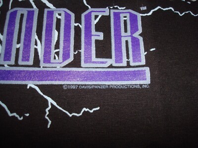VTG 1997 HIGHLANDER 100th EPISODE T SHIRT 2XL BLACK 90s LOGO TV