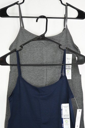 Women's Time and Tru Adjustable Camis 2Pack Blue/Grey XS(0-2) - Picture 2 of 4