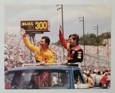 Ernie Irvan & Davey Allison Slick 50 300 NASCAR Photo 8x10 Unsigned Glossy Pic