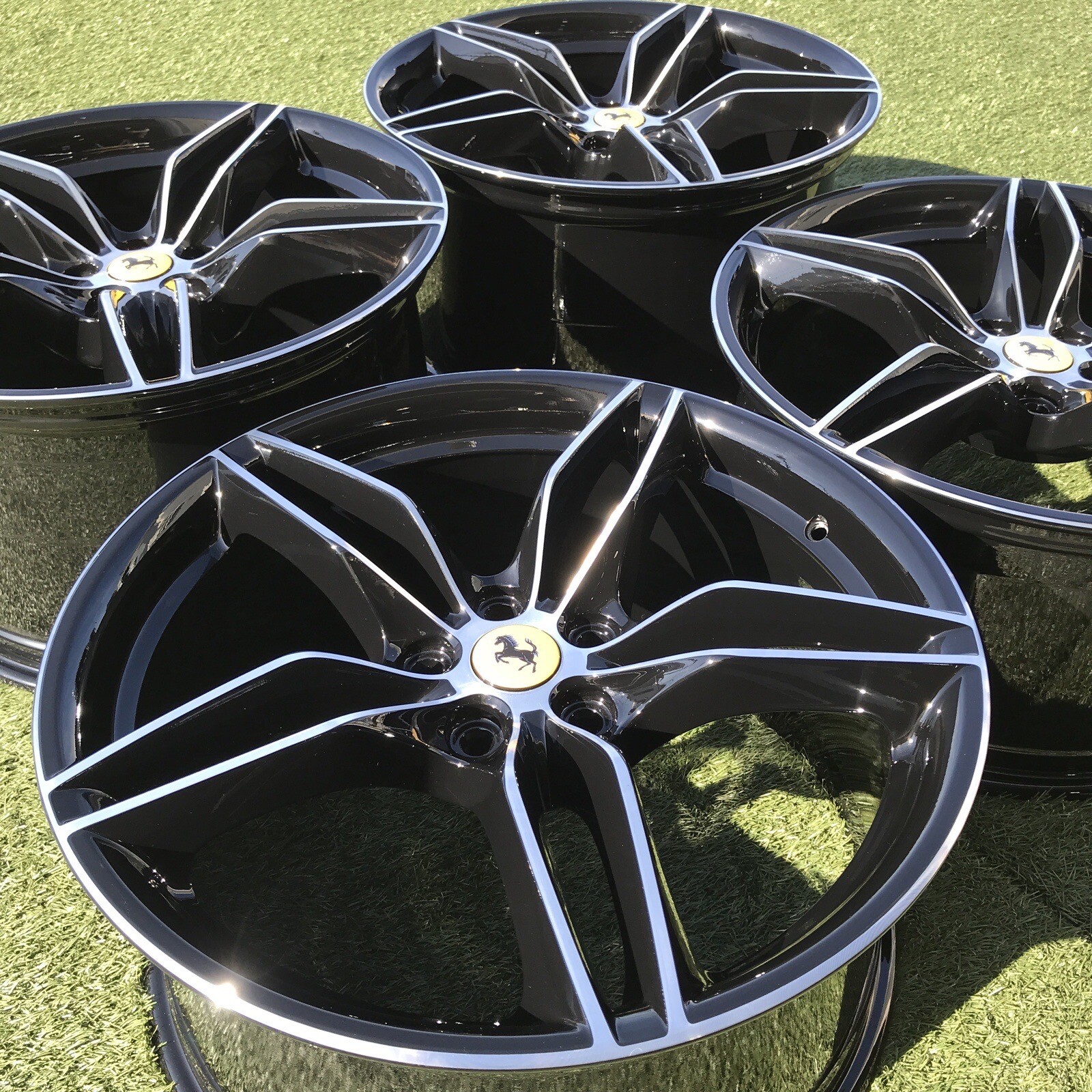 20" FERRARI 812 SUPERFAST F12 RIMS OEM SET 4 BLACK GTS TDF SF90 WHEELS F8 488