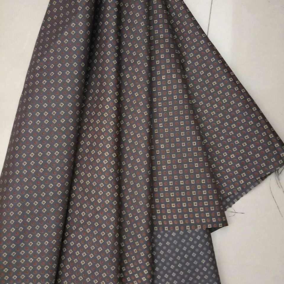 Jim Thompson Thai Silk Cloth Fabric 100%Crafting Gray Square & Dots (2.20 Yards) - Image 2 of 4