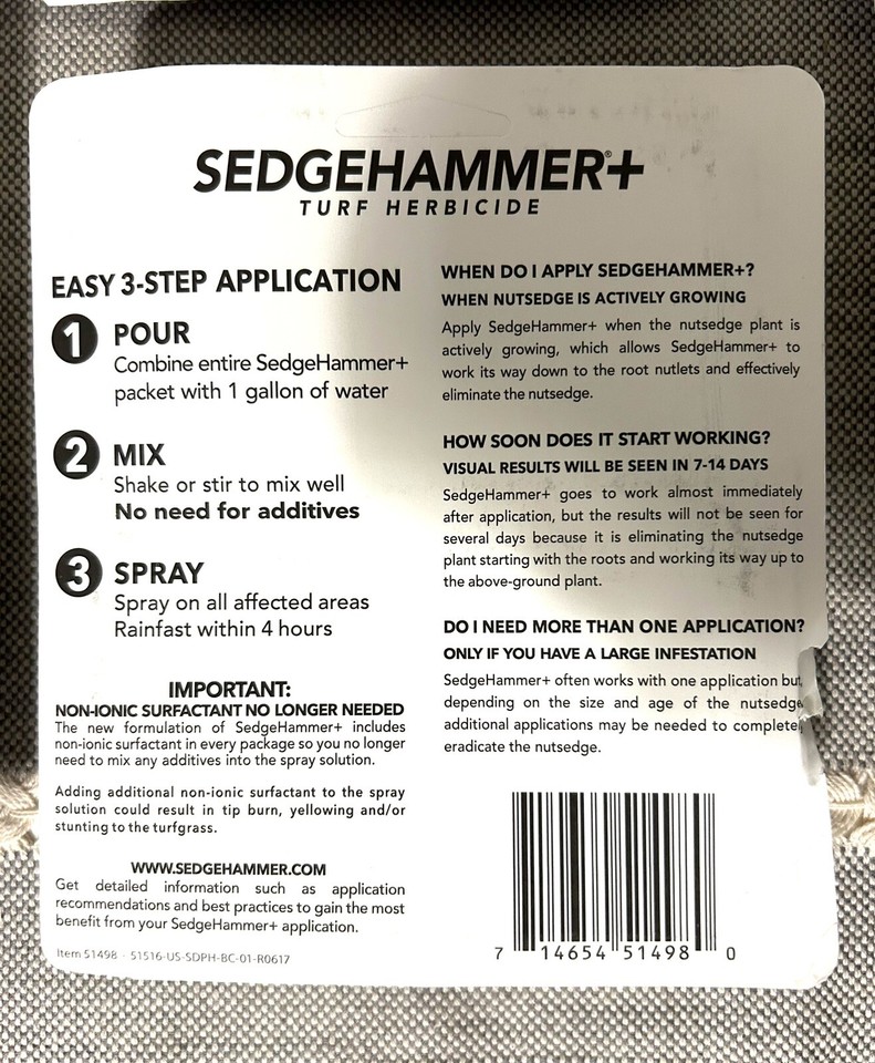 Sedgehammer PLUS + Turf Herbicide Halosulfuron Controls Nutsedge Weeds