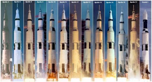 Collage Compilation of all Saturn V Launches Rocket Photo Poster Print 13 x 24” - Picture 1 of 1