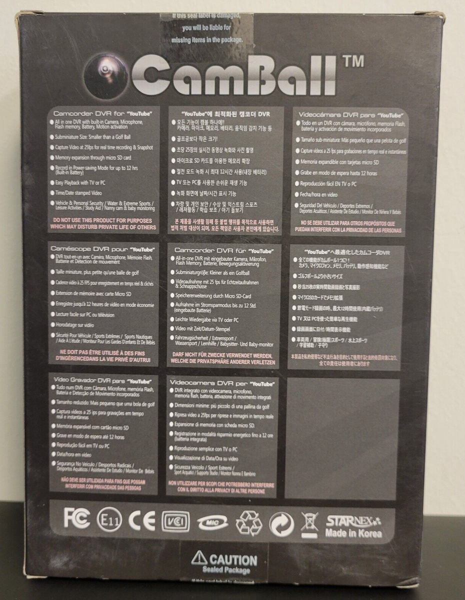Starnex Camball TM Camcorder DVR for