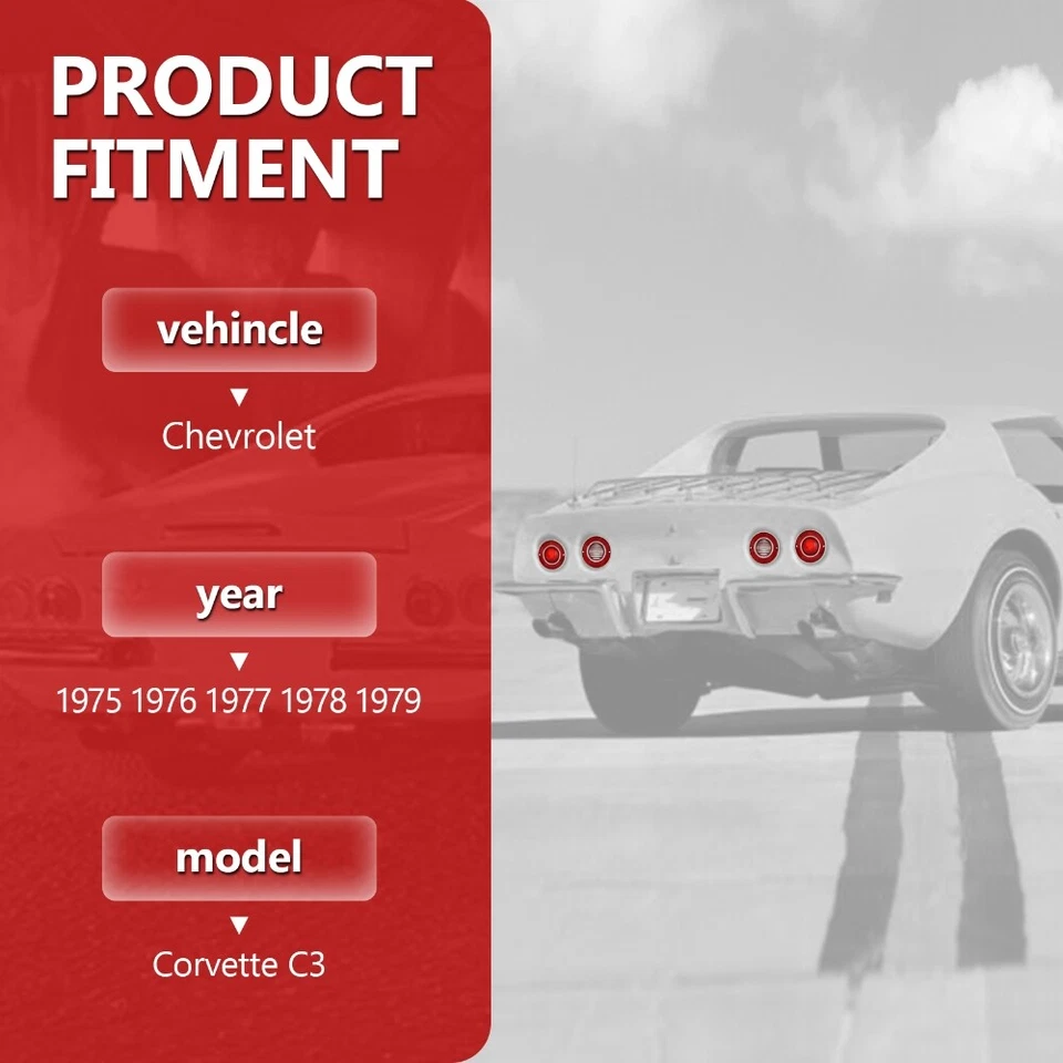4x Rear Tail Lights & Backup Reverse Lights For 1975-1979 Chevrolet Corvette C3 - Imagem 3 de 4