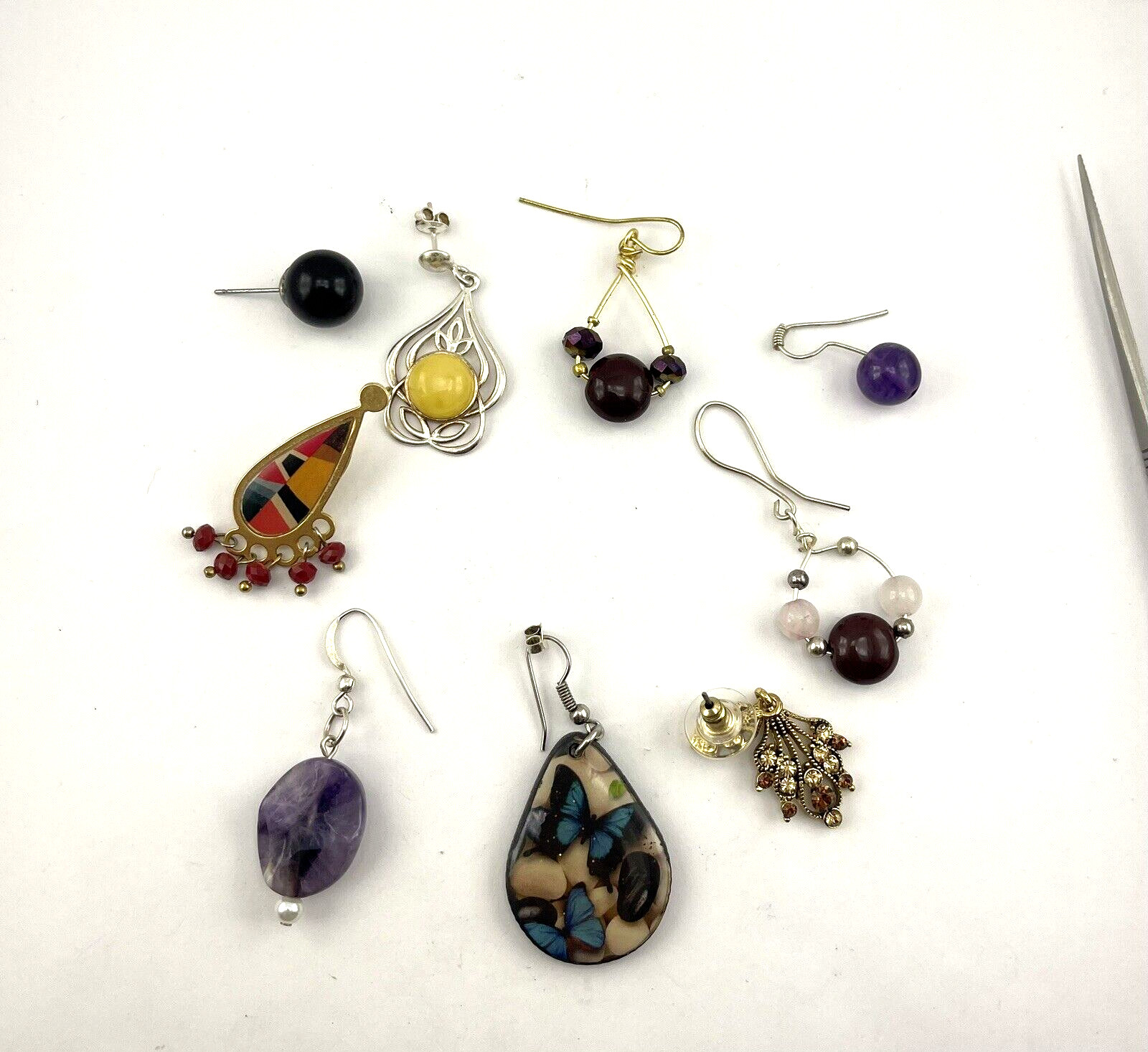 9 individual earring set drop dangle stud costume… - image 1