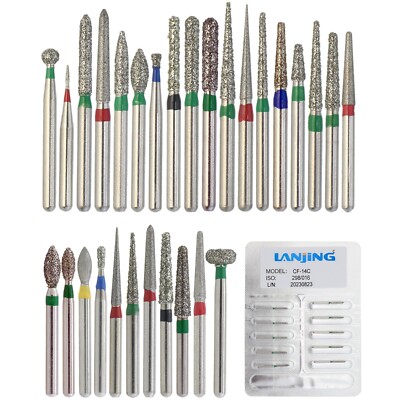 Dental Diamond Burs FG High Speed Round Pear Flame Straight Taper Coarse Grit