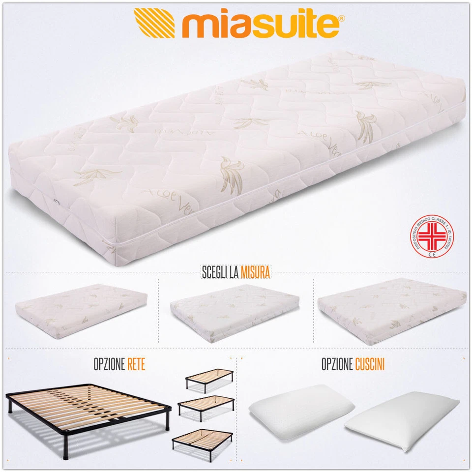 MATERASSO LUPIN III SFODERABILE MULTIONDA H 22 MEMORY GEL WATER / RETE / CUSCINI - Immagine 2 di 4