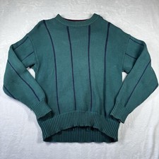 Vintage 90s Eddie Bauer Thick Knit Chunky Sweater Size L Green