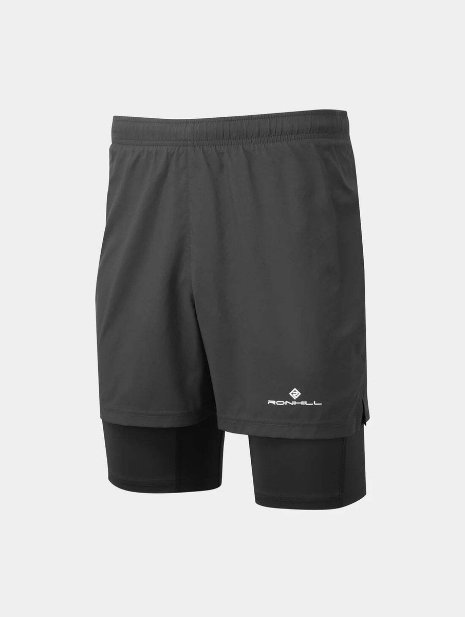 Ronhill Men's Core Twin Shorts RH-007408/R009 All Black NEW