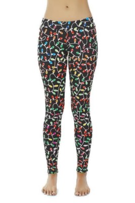 Women Winter Christmas Light Leggings 