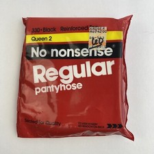 Vintage No Nonsense Pantyhose 1 Pair Size Queen 2 Color Black 1991 Ad 1990s Prop
