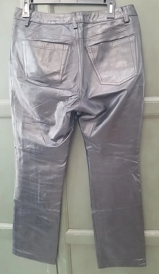 Pantalones de cuero vintage Y2K Gap para mujer talla 10 forrados con corte bota negro Foto 2 de 4