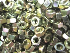 100 3/8-24 Finished Hex Nuts Grade 8 Yellow Zinc