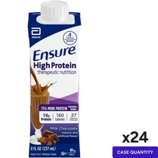 One Case 24 Count Ensure High Protein Nutritional Shake Milk Chocolate 8 fl oz !